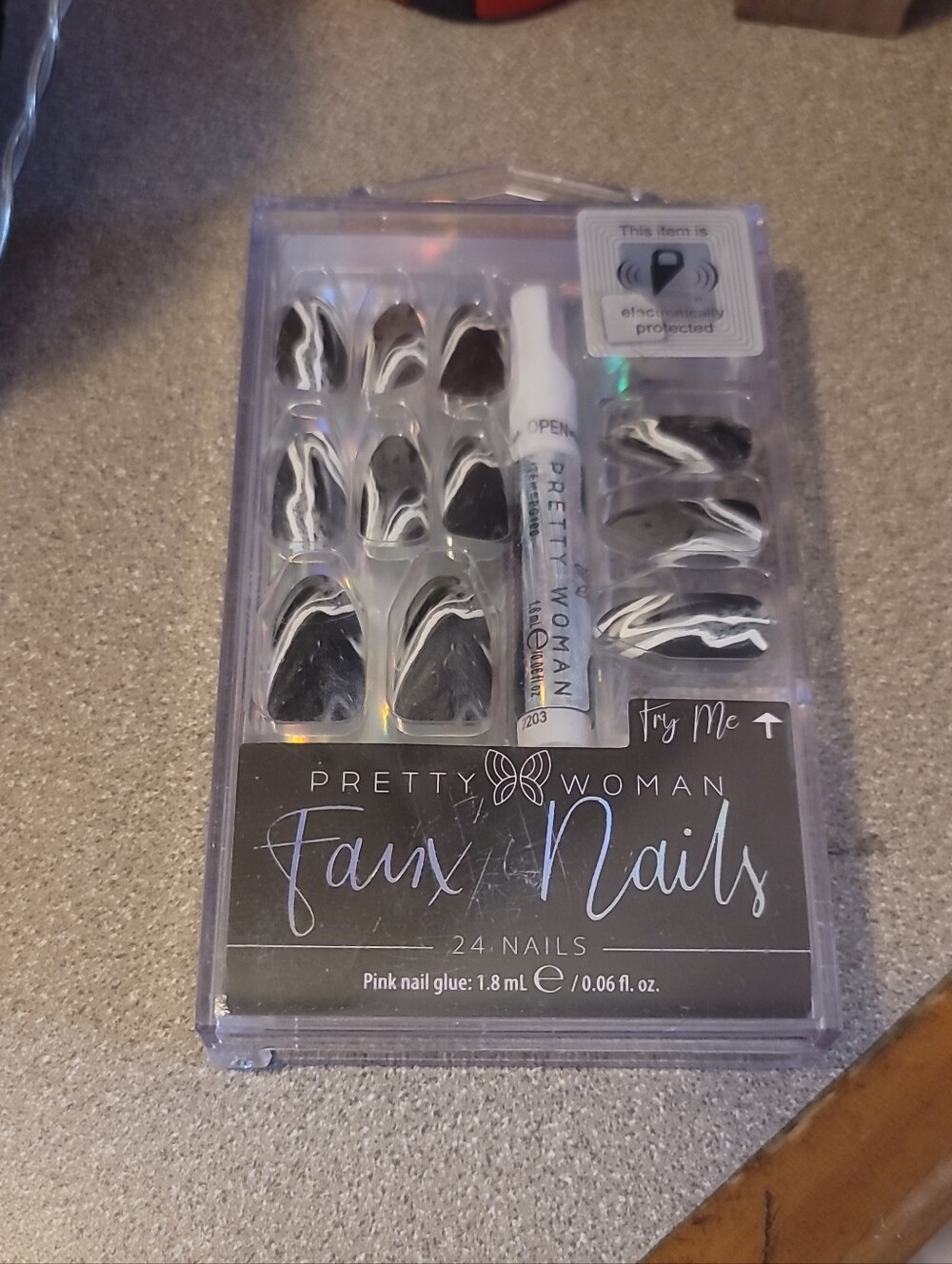 Black Marble Faux Press-On Nails